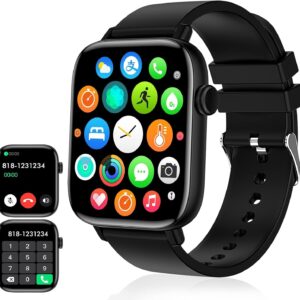 Smart Watch for Men – 1.90″ HD Touch Screen Smartwatch, Bluetooth Call, Fitness Tracker with 120+ Sport Modes, Heart Rate & Sleep Monitor, IP68 Waterproof Smart Watches for Android & iPhone, Black