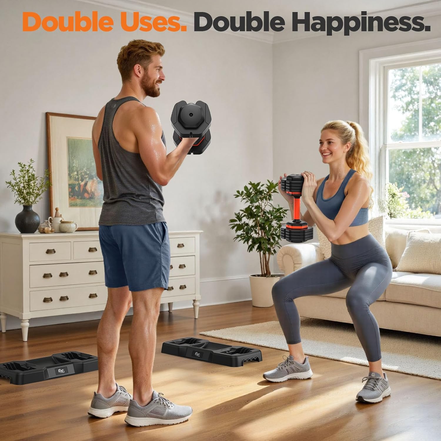 2026 FDB2 Updated Adjustable Dumbbell Set of 2, 110lbs/50lbs Weights Dumbbell Set with Storage Box, 25lbs/55lbs Adjustable Weights with Anti-slip Silicone Grip, Weight Set For Home Gym Suit both Men and Women - Image 7