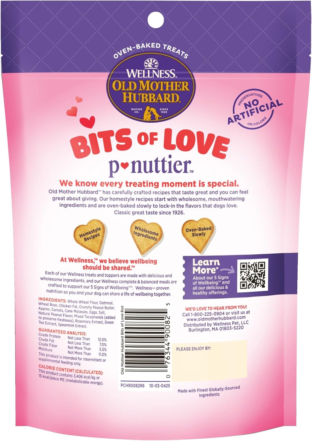Wellness Old Mother Hubbard Bits of Love P-Nuttier Dog Biscuits, Natural Treats, Valentine's Day, Seasonal, Peanut Butter Flavor, 6 oz Bag - Image 8