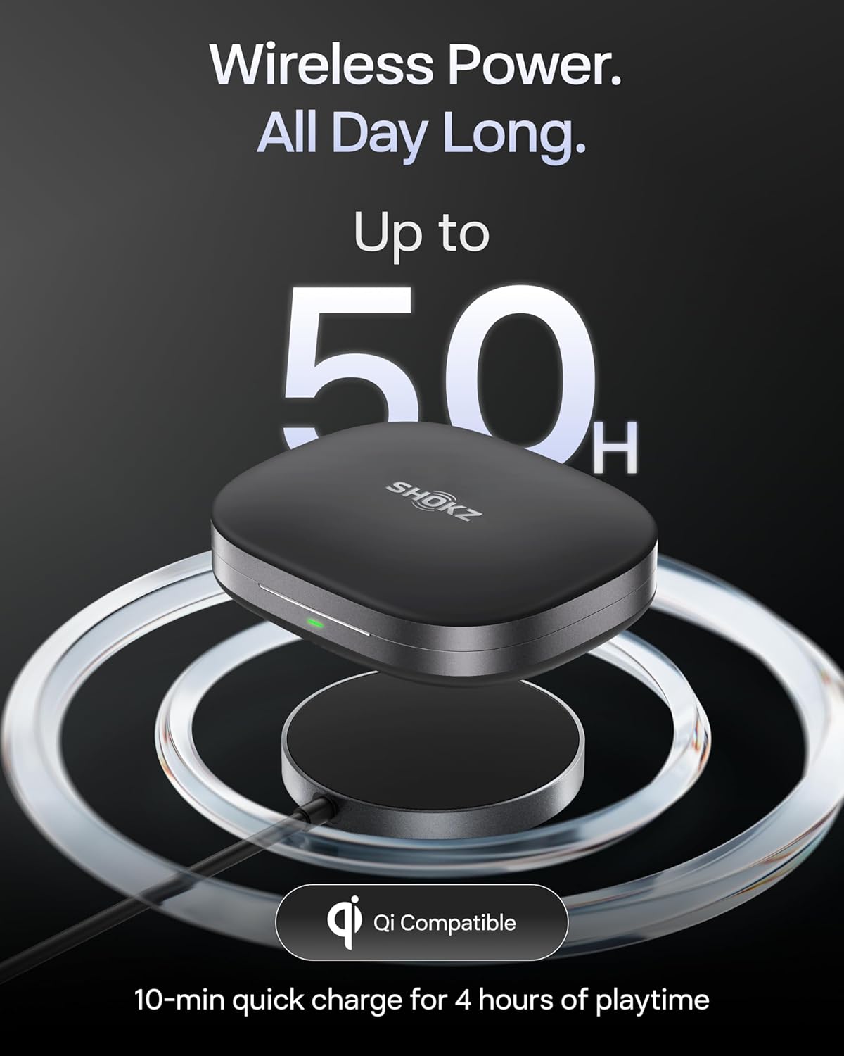 SHOKZ OpenFit Pro Open-Ear True Wireless Earbuds with Open-Ear Noise Reduction, Optimised for Dolby Atmos, Deep Bass, 50H Playtime, AI-Powered Clear Calls for Work, Sport, Bluetooth 6.1, IP55, Black - Image 8