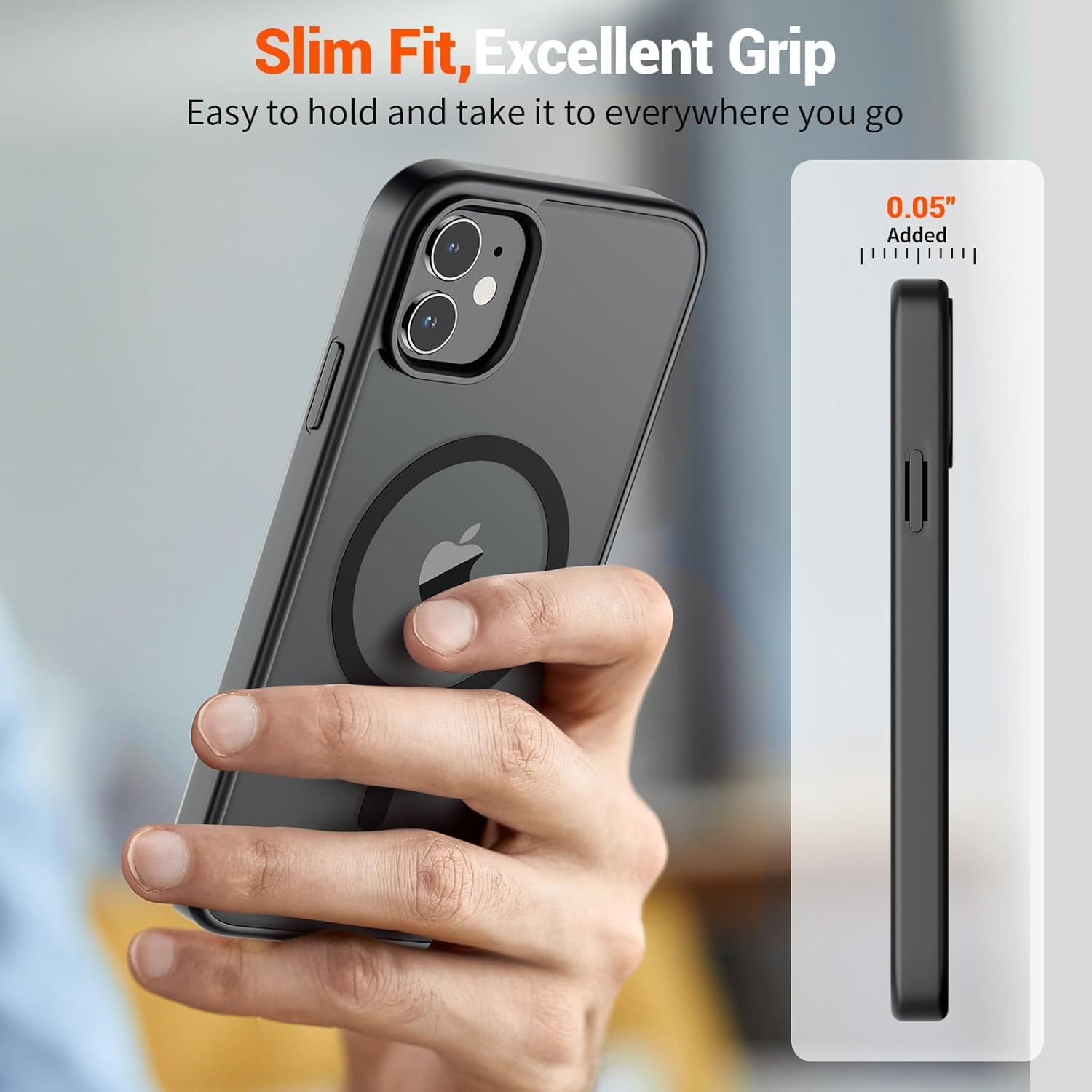 SUPFINE Magnetic for iPhone 11 Phone Case(Compatible with MagSafe)(Military Grade Drop Protection) Translucent Matte Shockproof Phone Cover,Black - Image 7