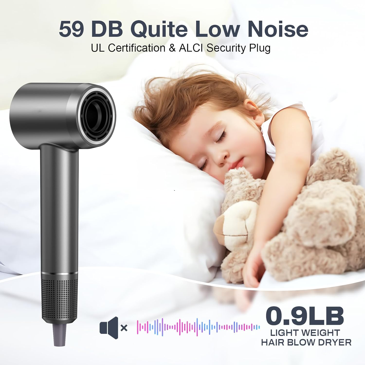 Hair Dryer for Women, Professional High-Speed & 200 Million Ionic Hairdryer, Fast-Drying Low Noise with Magnetic Diffuser & Nozzle, HD Display, Light and Quiet Hair Blow Dryer, Gifts for Men and Women - Image 5