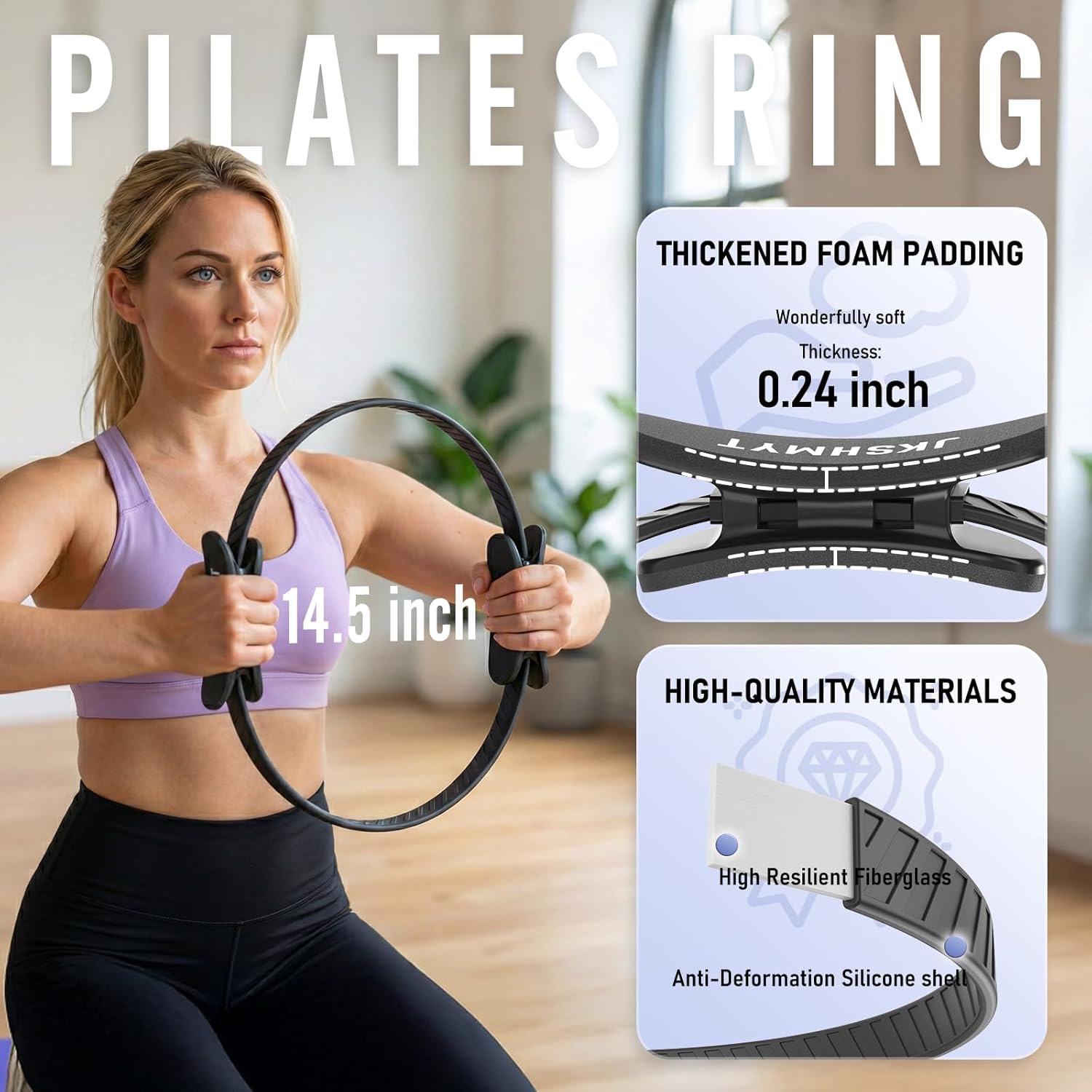 Pilates Ring Kit for Women, Pilates Equipment – 14.5" Home Magic Circle Workout with Pilates Ball, Resistance Bands, Better me Pilates Essentials Starter Set for Beginners Toning Shape Full Body - Image 2