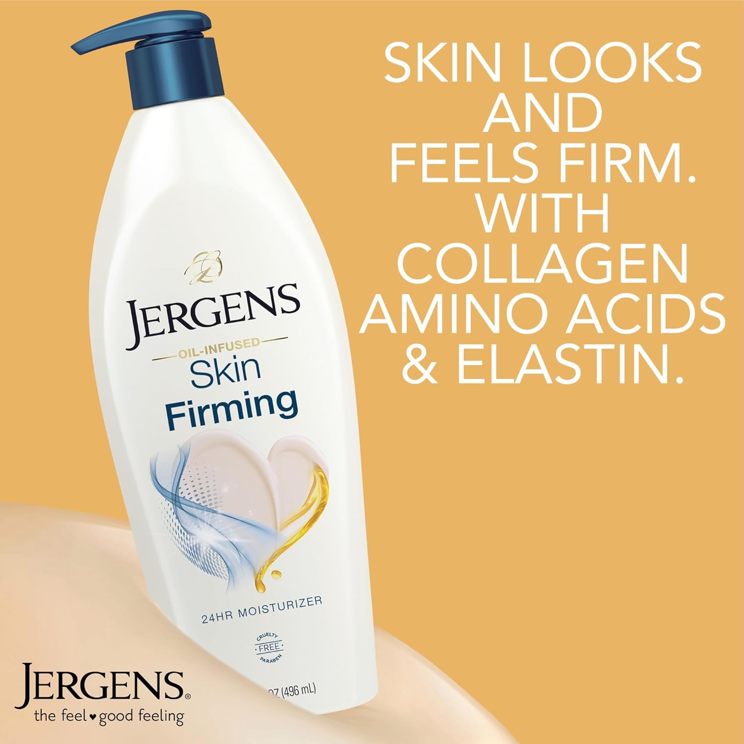 Jergens Skin Firming Body Lotion for Dry to Extra Dry Skin, Skin Tightening Cream with Collagen and Elastin, Dermatologist Tested, Hydralucence Blend Formula, 16.8 Oz - Image 3