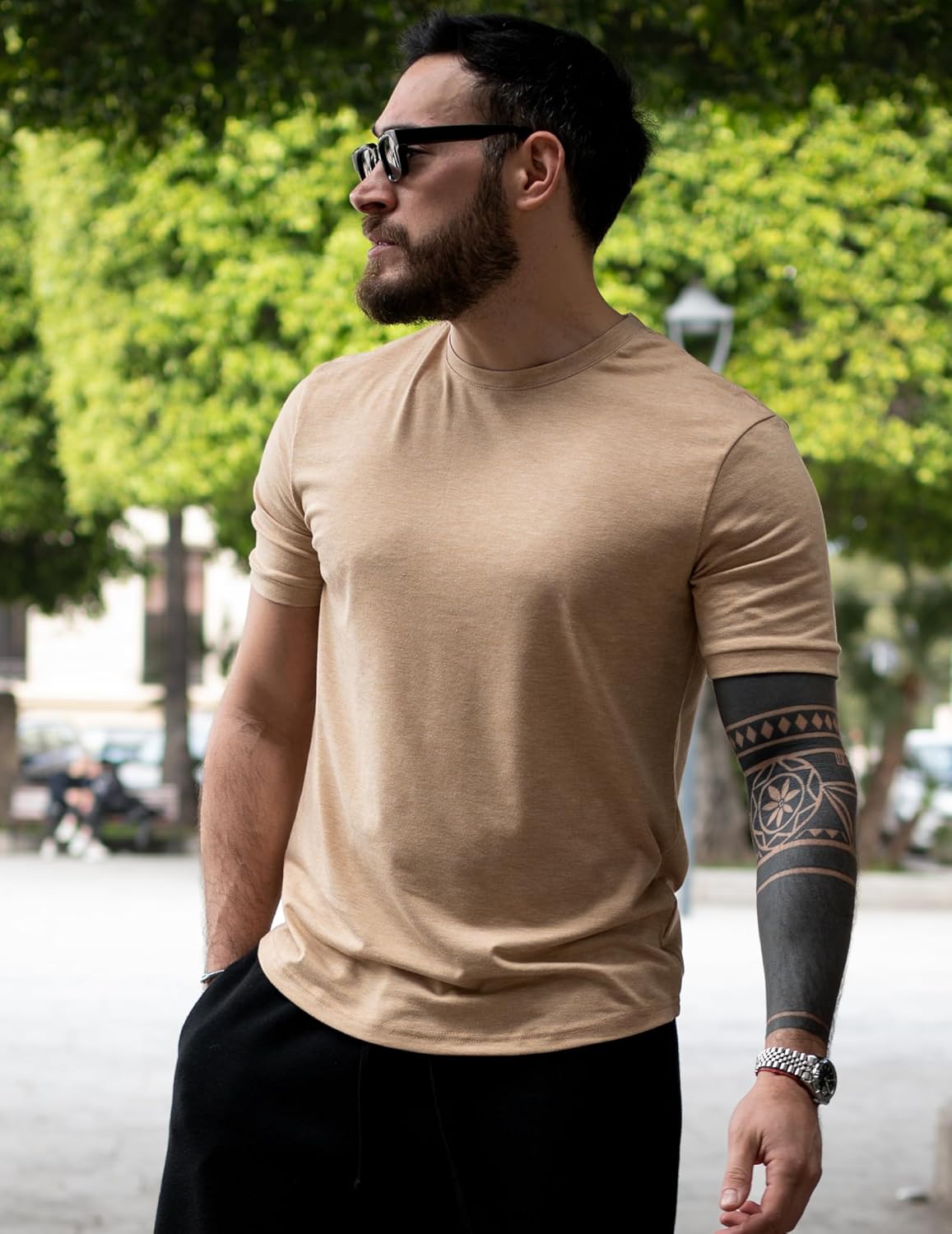 COOFANDY Mens T-Shirts Summer Crew Neck Casual T Shirts Plain Short Sleeve Shirts Basic Tees - Image 3