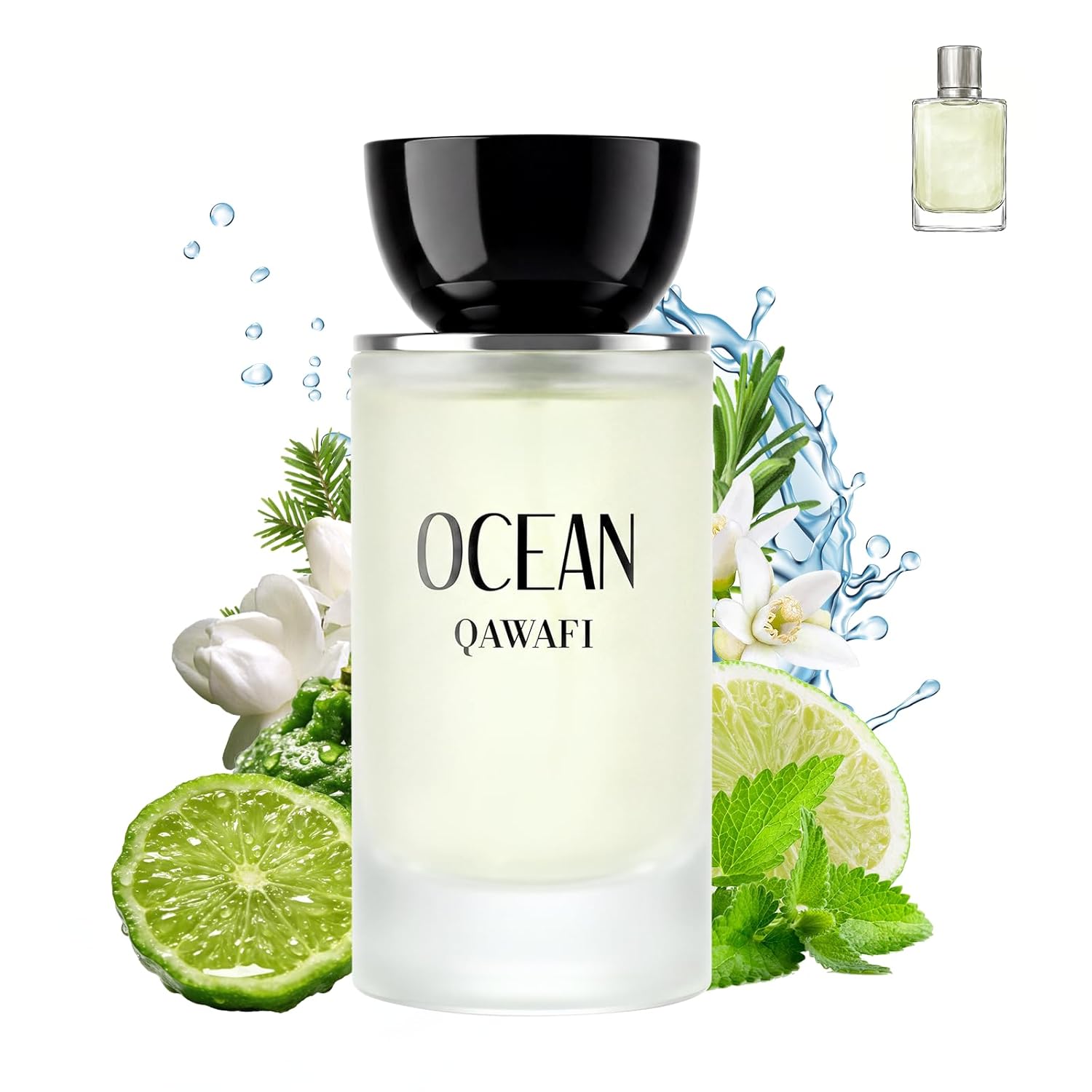 OCEAN Eau de Parfum for Men 1.7oz / 50ml – Fresh Marine Citrus & Clean Woody Musk Cologne, Long Lasting Light Blue Summer Fragrance, Modern Masculine Scent, Vegan - Image 2