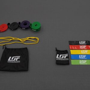 Resistance Bands Set – 5 Pro-Grade Bands with Handles + Lifetime LOF App Access, 30-Day Training Program, Meal Plan Access, 14-Day Coaching Support & Credits Included