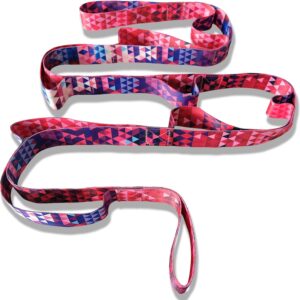 Aozora Yoga Strap Stretching Strap with Loops, Stretch Straps for Physical Therapy, 10 Loops Non-Elastic Exercise Strap for Pilates, Dance and Gymnastics