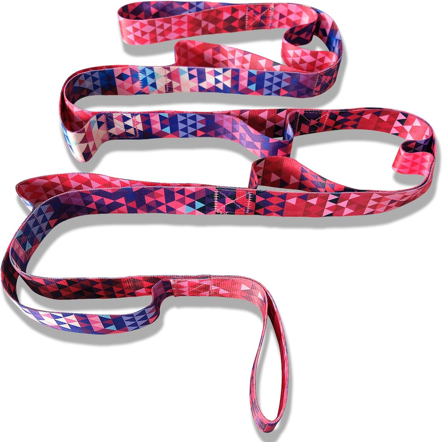 Aozora Yoga Strap Stretching Strap with Loops, Stretch Straps for Physical Therapy, 10 Loops Non-Elastic Exercise Strap for Pilates, Dance and Gymnastics