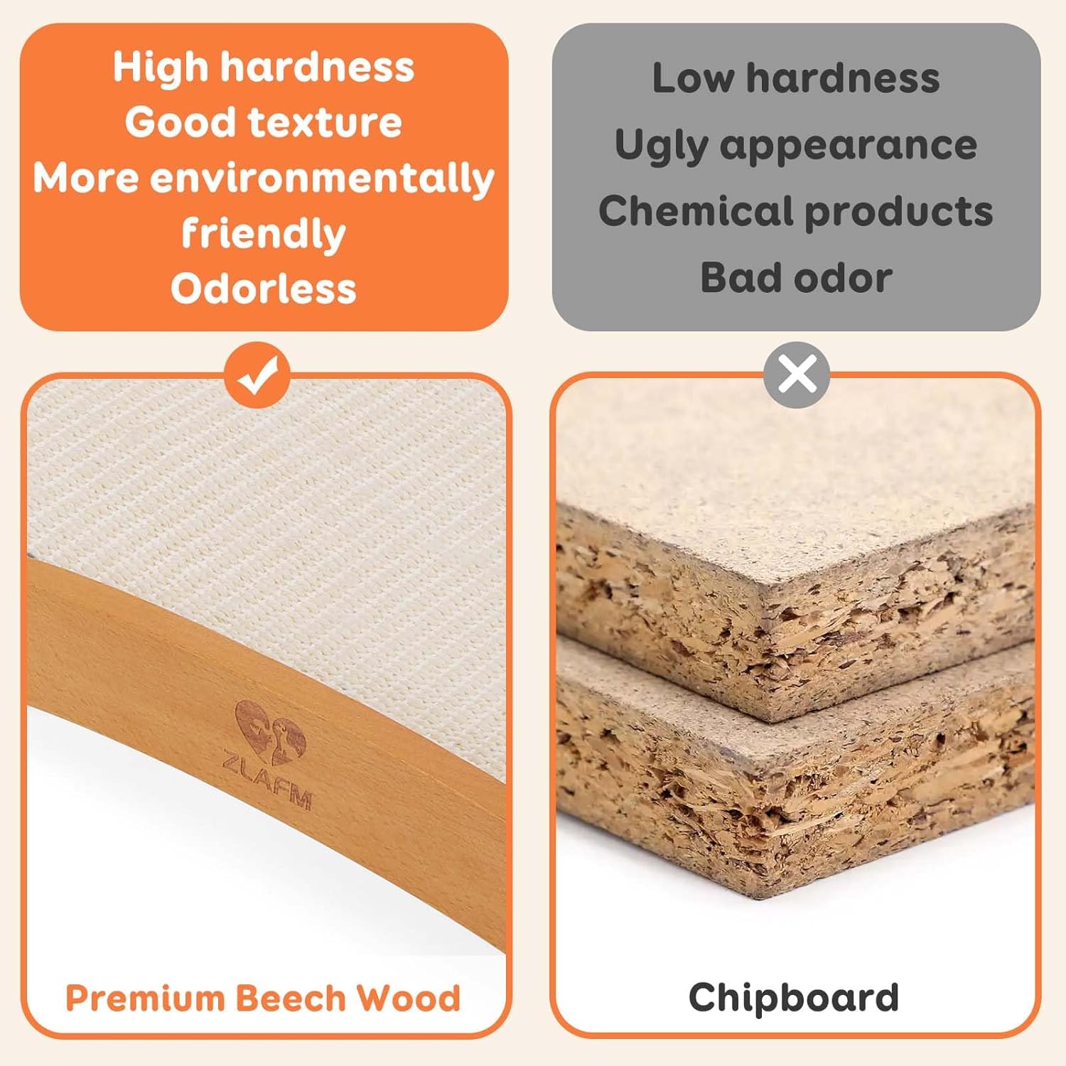 Extra-Larger Sisal Cat Scratcher Bed, Durable Cat Scratching Post with Hammock for Indoor Cats Lounger & Sleep & Scratch, Natural Sisal Cat Scratch Pad, Sturdy Solid Wood Frame (Upgraded Extra-Larger) - Image 3