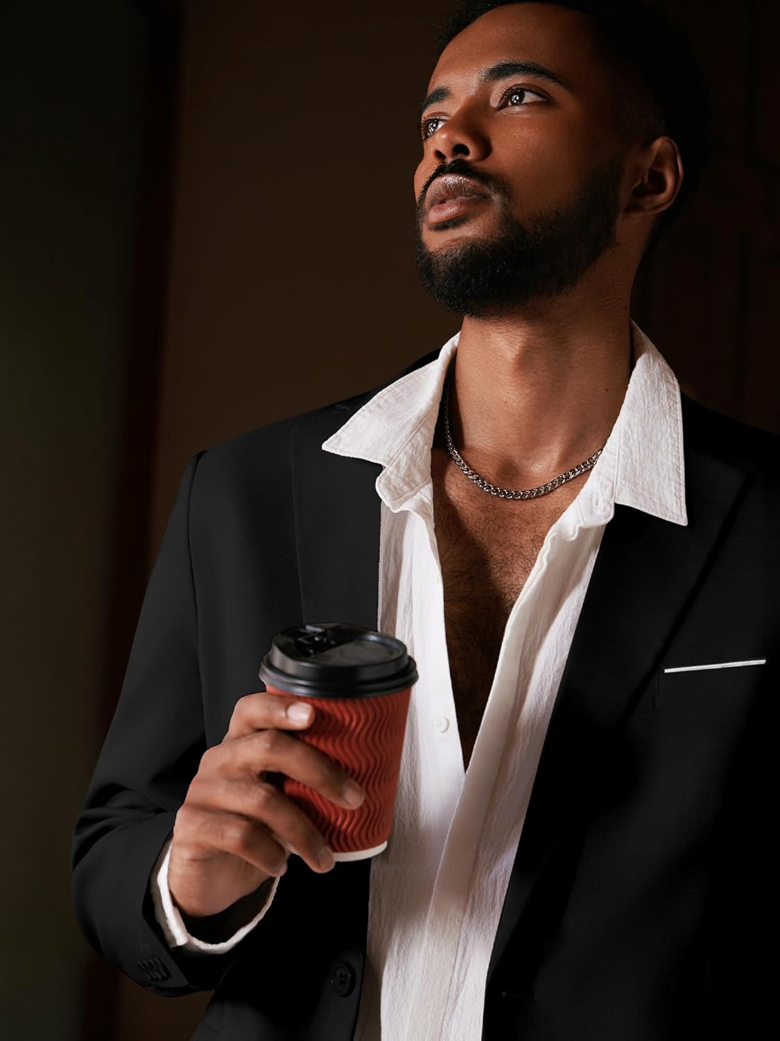 MAGE MALE Men's One Button Blazer Casual Solid Color Suit Jacket Slim Fit Lightweight Sport Coats Blazers - Image 2