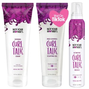 Not Your Mother’s Curl Talk Kit, 9.7 fl.oz Defining Cream, 9.7 fl.oz Frizz Control Styling Gel & 7 oz Activating Mousse