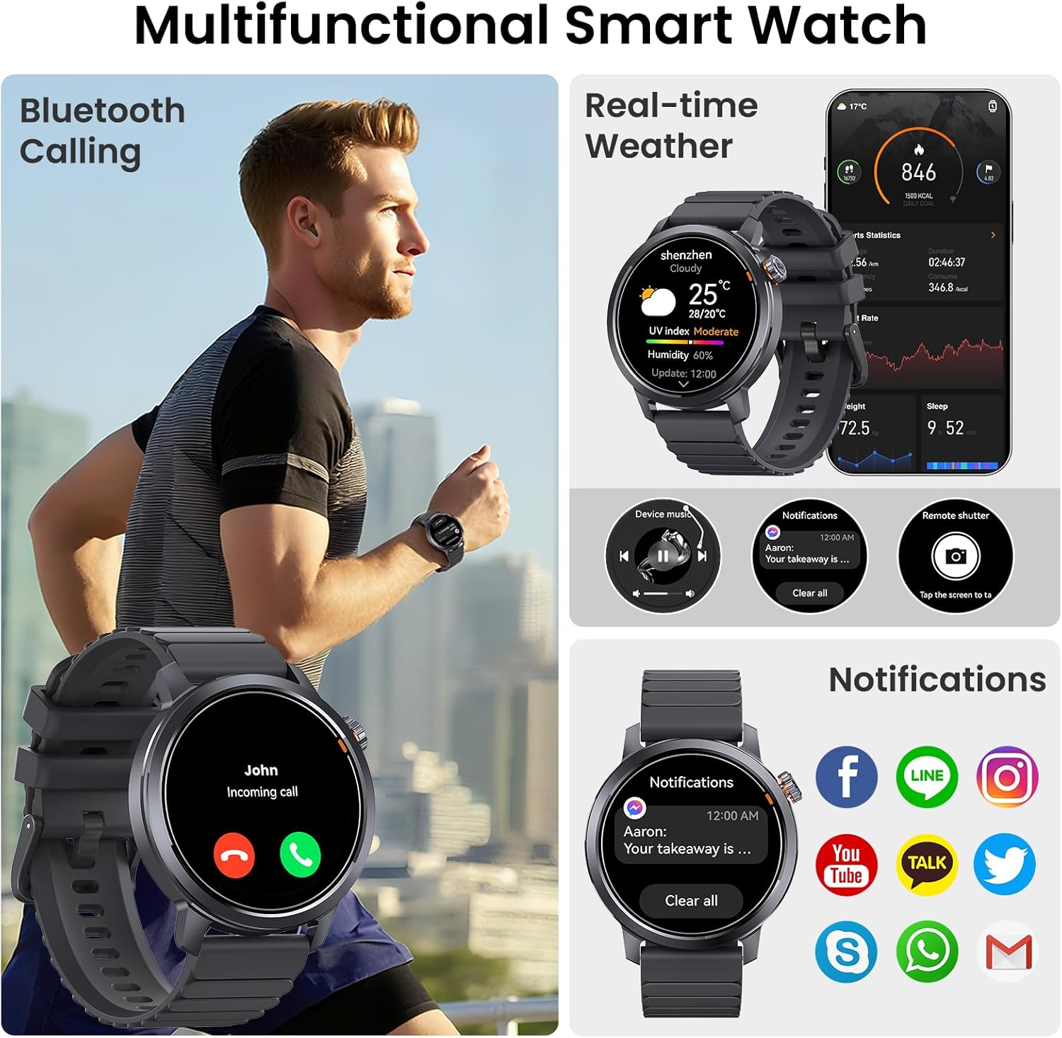 KOSPET Smart Watch for Men, 25 Days Battery, 1.43" AMOLED Smartwatch for iPhone&Android, IP68 Waterproof, 24/7 Heart Rate & Sleep Monitor, 170+ Sport Modes, Bluetooth Call (Answer/Make) - Image 6