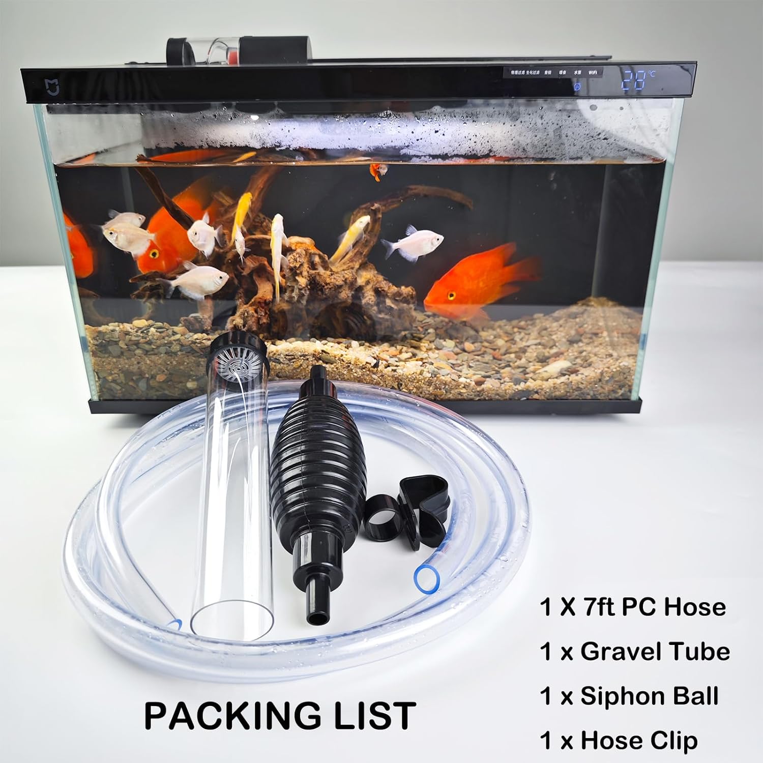 7ft Aquarium Gravel Vacuum Cleaner - Hand Pump Siphon Water Changer for Fish Tank Cleaning Gravel & Sand - Image 9