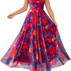 BTFBM Women Summer Floral Maxi Dresses Elegant Spaghetti Strap Dress Printed Party Dress Beach Long Dresses