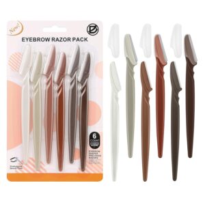 D Dermaplane Razor for Women Face – 6PCS Face Razors for Women – Eyebrow Razor with Precision Cover – Face Shaver for Women – Facial Hair Removal for Men – Neutral