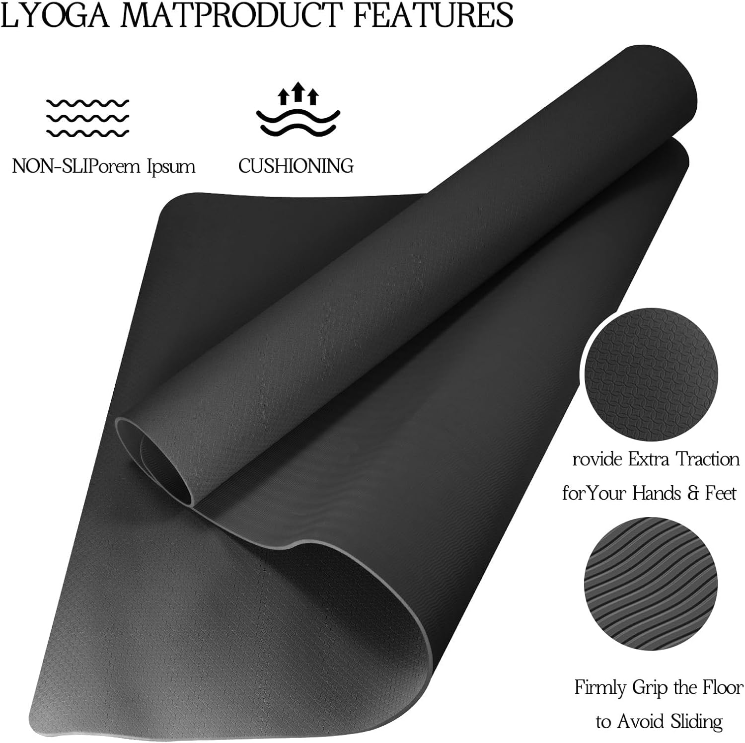VTORY Extra Large Yoga Mat Thick Exercise Mat for Men and Women, Non-Slip, Durable Workout Mat for Home Workout, Yoga, Pilates, Stretching - Image 2