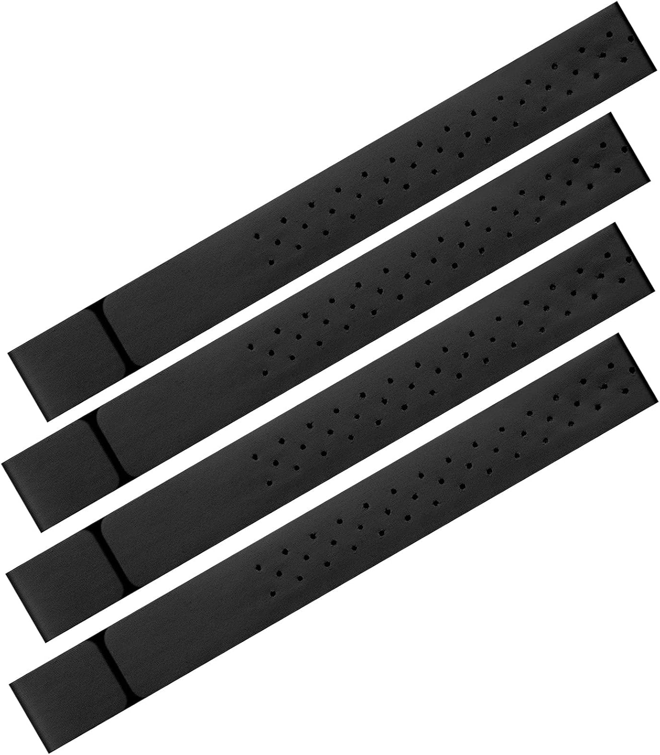 Oudain 4 Pcs Heart Rate Monitor Replacement Strap Band, Soft Heart Rate Monitor Armband Strap, Theory Fitness Adjustable(0.8 x 14.2 Inch,Black)
