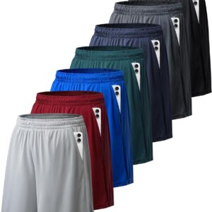 BALENNZ 7 Pack Mens Basketball Shorts with Pockets Mens Shorts Athletic Gym Workout Running Quick Dry Activewear