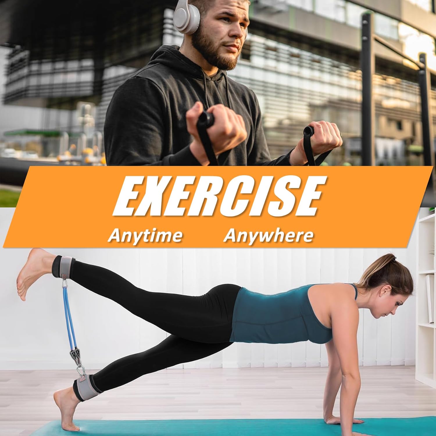 Resistance Bands with Handles for Working Out Women and Men, Exercise Bands with Door Anchor, Stretch Bands for Home Workouts, Simple Guide Included - Image 7