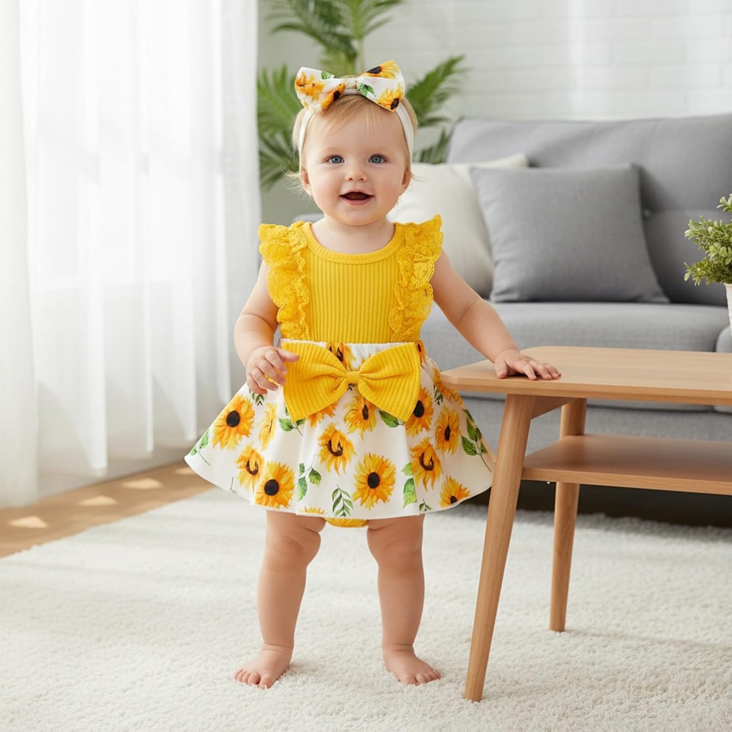 Baby Girl Clothes Newborn Romper Dress Infant Lace Ruffle Sleeveless Summer Outfits with Headband 0-12 Months - Image 2