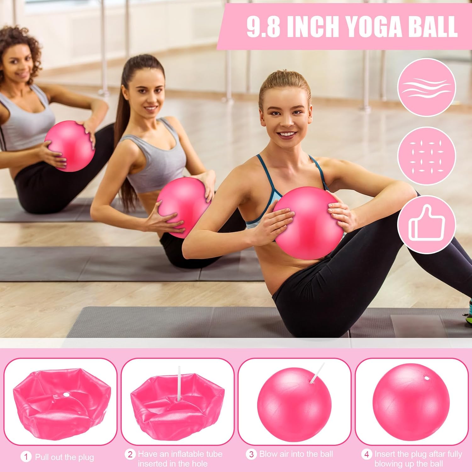 Silipull 11 Pcs Pilates Ring Set for Women, Yoga Home Gym Equipment with 12" Ring, 9.8" Exercise Ball, 5 Resistance Bands, 8 Figure Strap, Core Sliders & Storage Bag, for Beginner Workouts & Gifts - Image 4