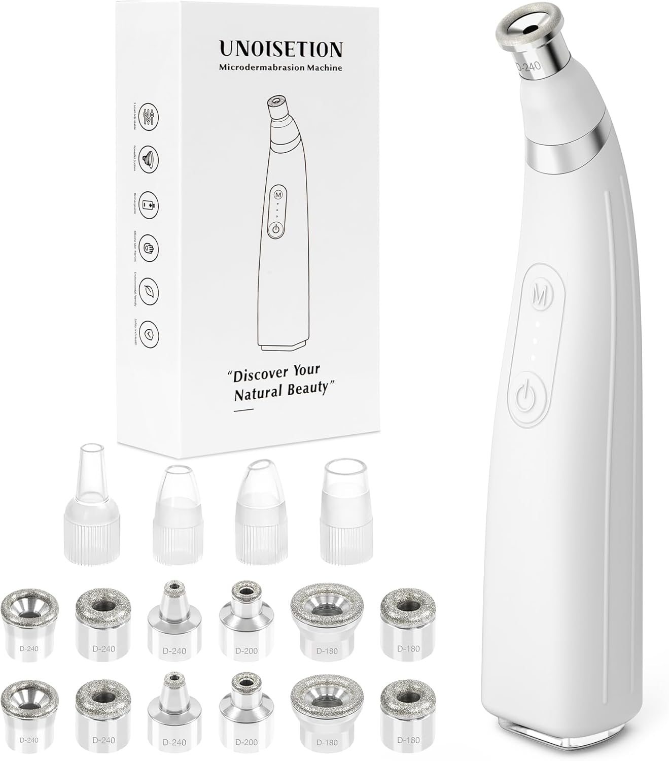 UNOISETION Diamond Microdermabrasion Machine, Portable Blackhead Remover Pore Vacuum, Dermabrasion Facial Machine for Exfoliation & Blackhead Removal