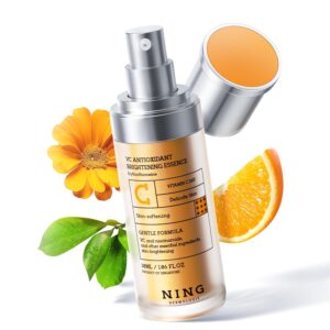 NING DERMOLOGIE Vitamin C Serum with Niacinamide & Ethyl Ascorbic Acid: Brightening, Moisturizing Face Serum for Dark Spots | Hyperpigmentation & Anti-Aging Treatment | Korean Synergy Formula 1.01oz