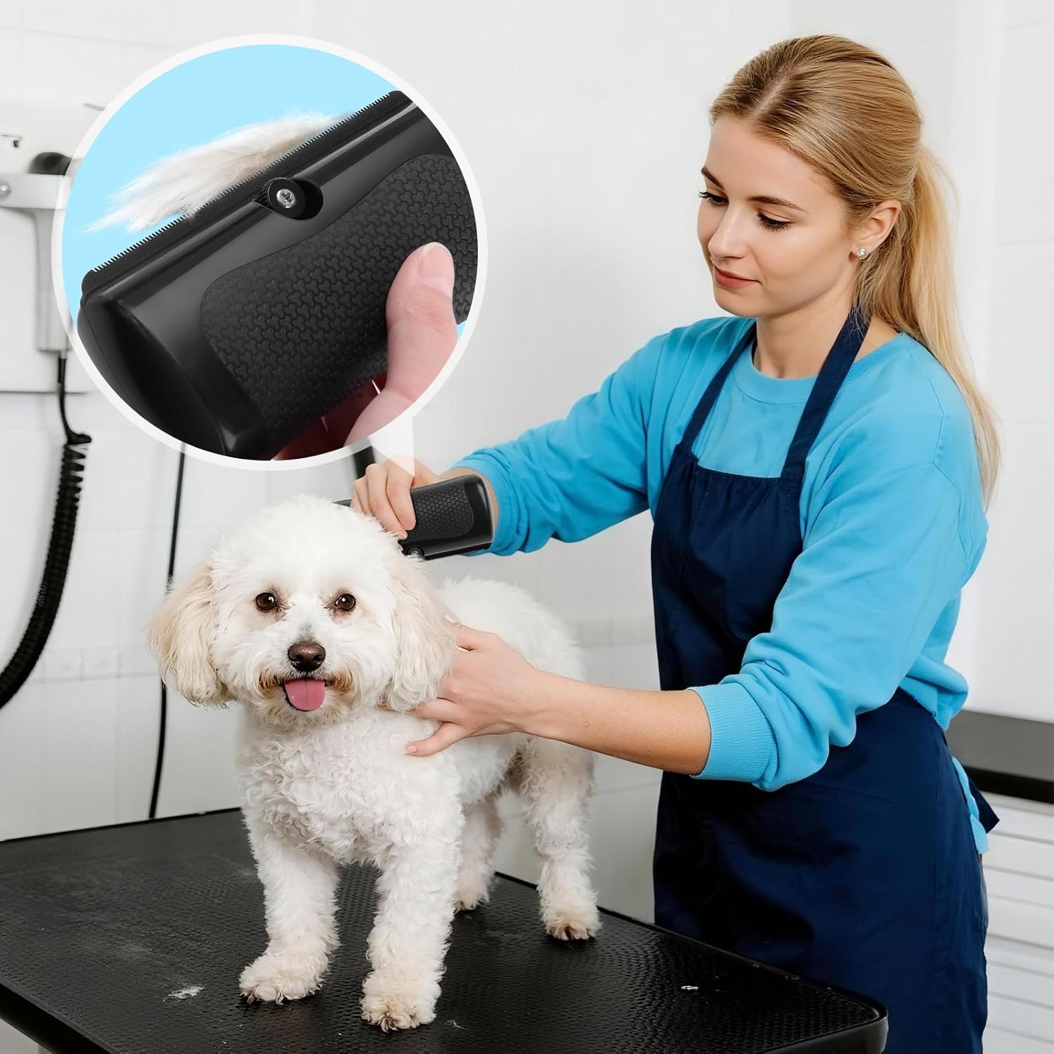 Deshedding Dog Brush, Deshedding Brush for Dogs, Cats, Rabbits, Horses, Ergonomic Pet Tool for Remove Short and Long Hair - Image 4