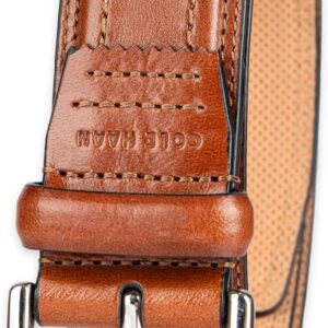 Cole Haan Men’s Leather Dress Belt – Polished Brown, Tan Or Cognac Strap for Work & Formal Wear