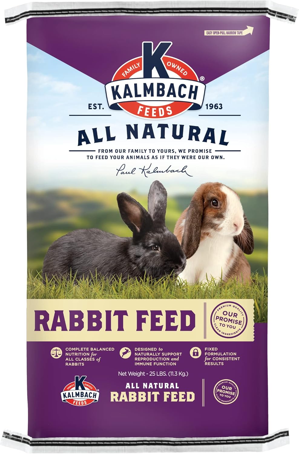Kalmbach Feeds 15% All Natural Rabbit Feed Pellets, 25 lb Bag