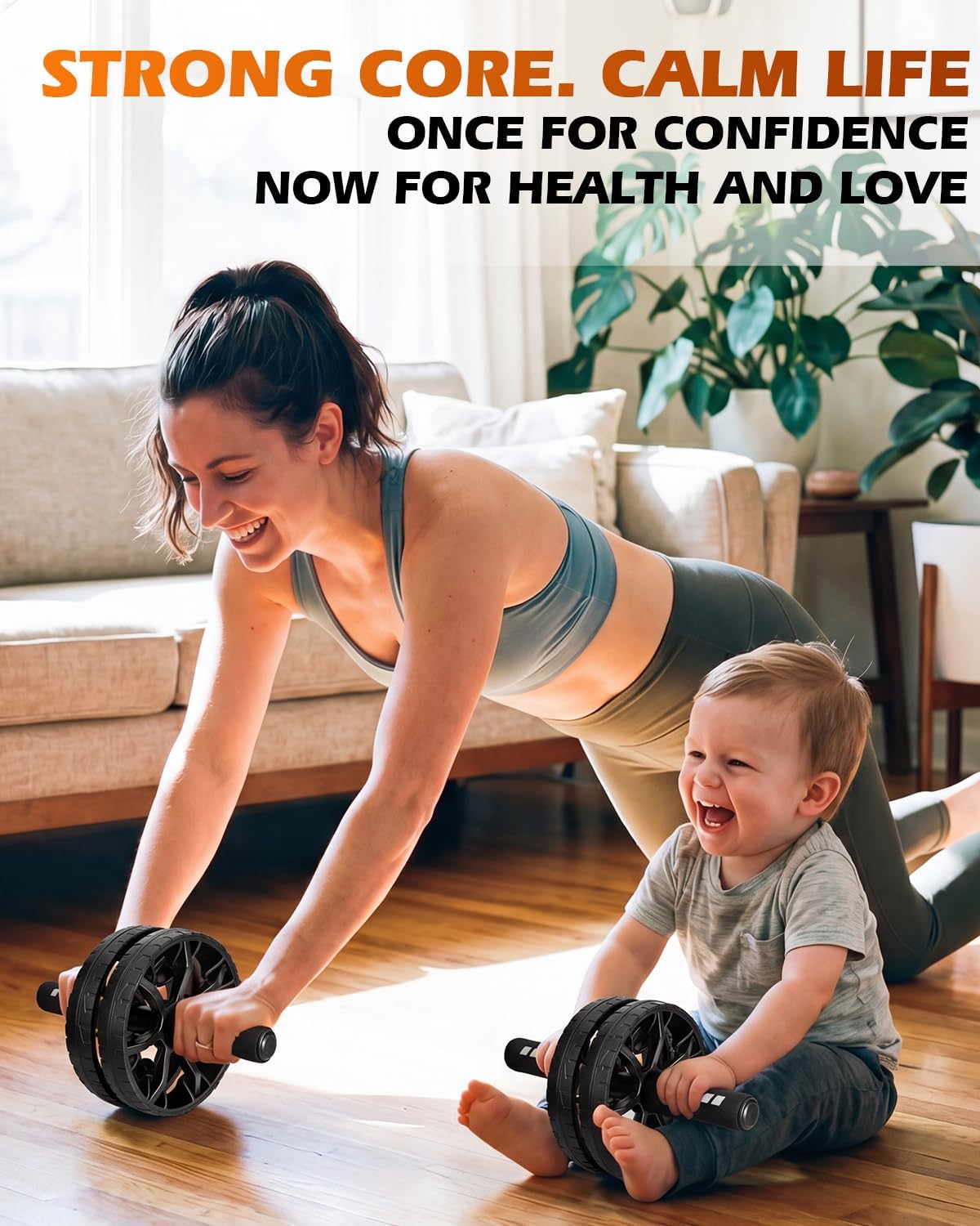 Upgraded Ab Roller Wheel, Abdominal Core Workout Equipment for Home Gym with Knee Pad, Full Body Strength Training Fitness Tool for Men and Women - Image 8