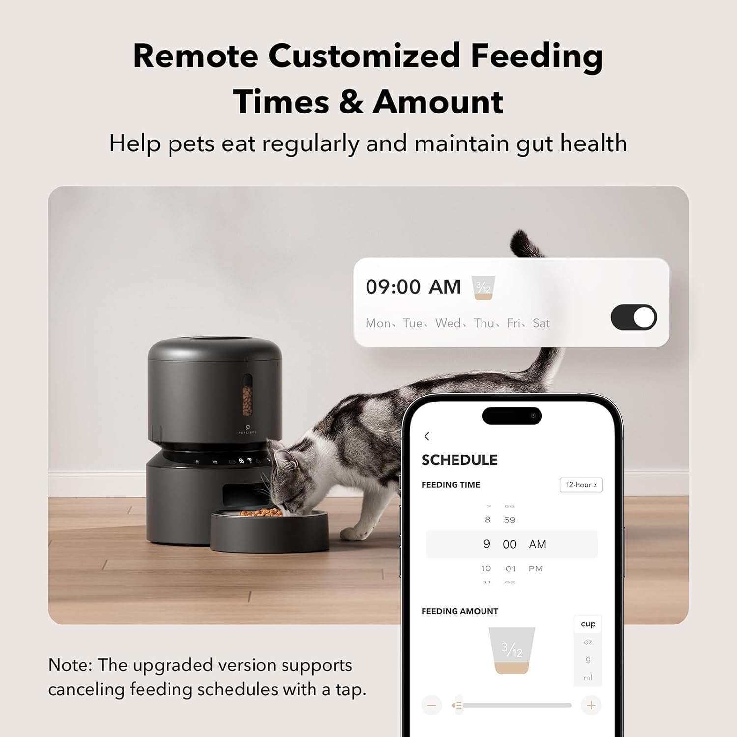 PETLIBRO Automatic Cat Feeder, 5G WiFi Pet Feeder with Freshness Preservation, Timed Cat Feeders for Dry Food, Up to 48 Portions 10 Meals Per Day, Granary Pet Feeder for Cat/Dog - Image 2