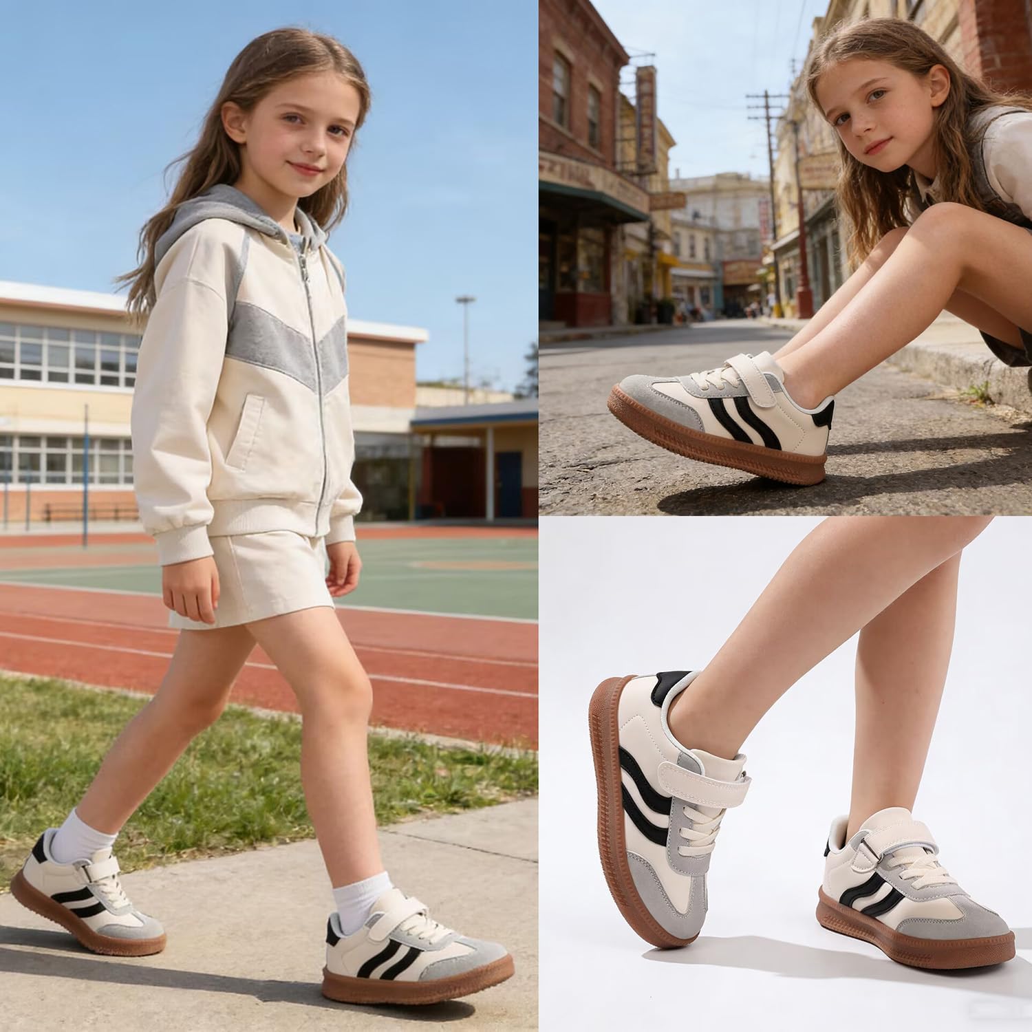 SUSHAN Boys Girls Sneakers Kids Non-Slip Tennis Shoes Hook and Loop Walking/Running Shoes for Toddler/Little Kid/Big Kid - Image 2