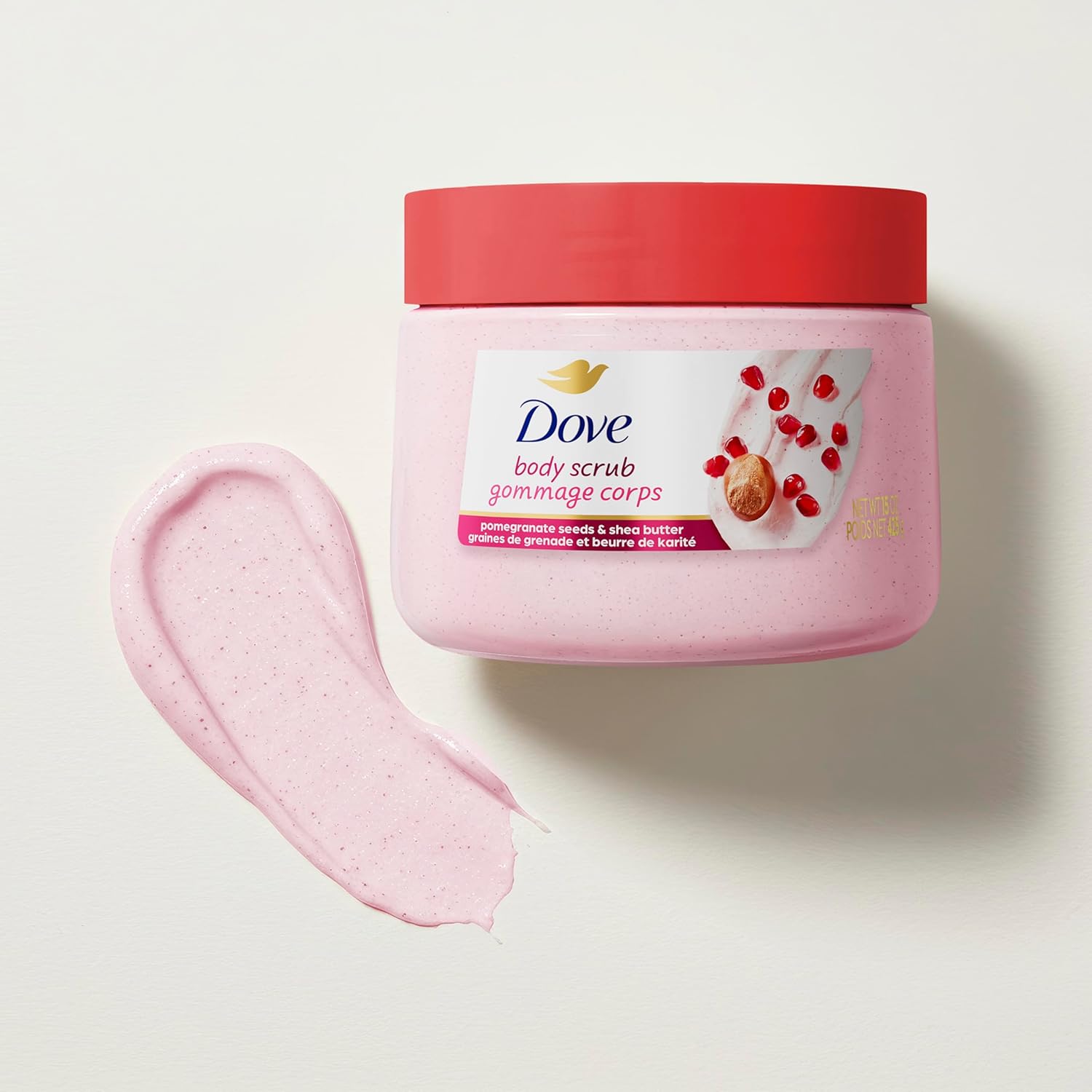 Dove Pomegranate & Shea Butter Body Scrub Exfoliates and Deeply Nourishes for Smooth, Radiant Skin 15 oz - Image 8