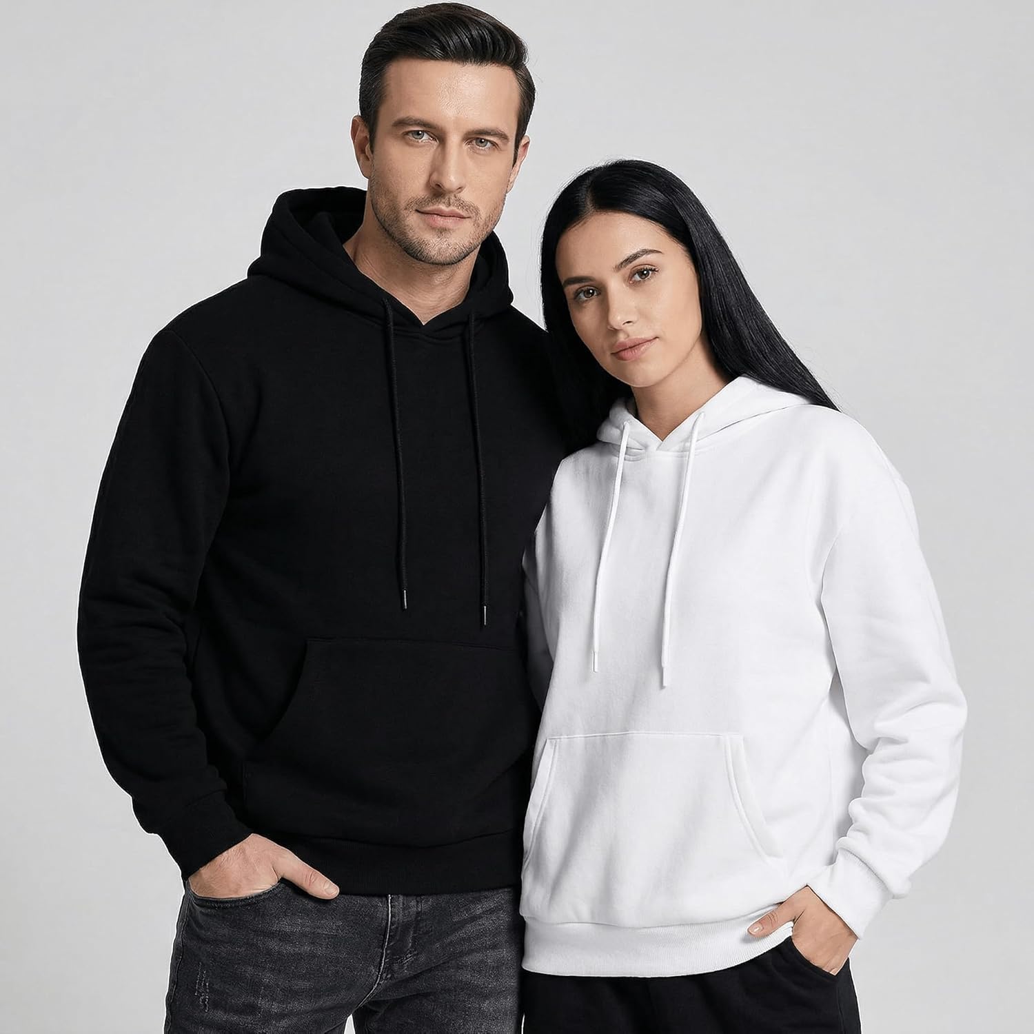 JMIERR Mens Casual Cotton Hooded Collar Drawstring Hoodies Pullover Sweatshirts Casual Long Sleeve Shirts - Image 5