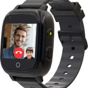 4G Kids Smart Watch Boys with GPS Tracker Phone/Video Call Alarm SOS Camera Pedometer Stopwatch Caculator Flashlight GPS Watch for Kids Age 5-12