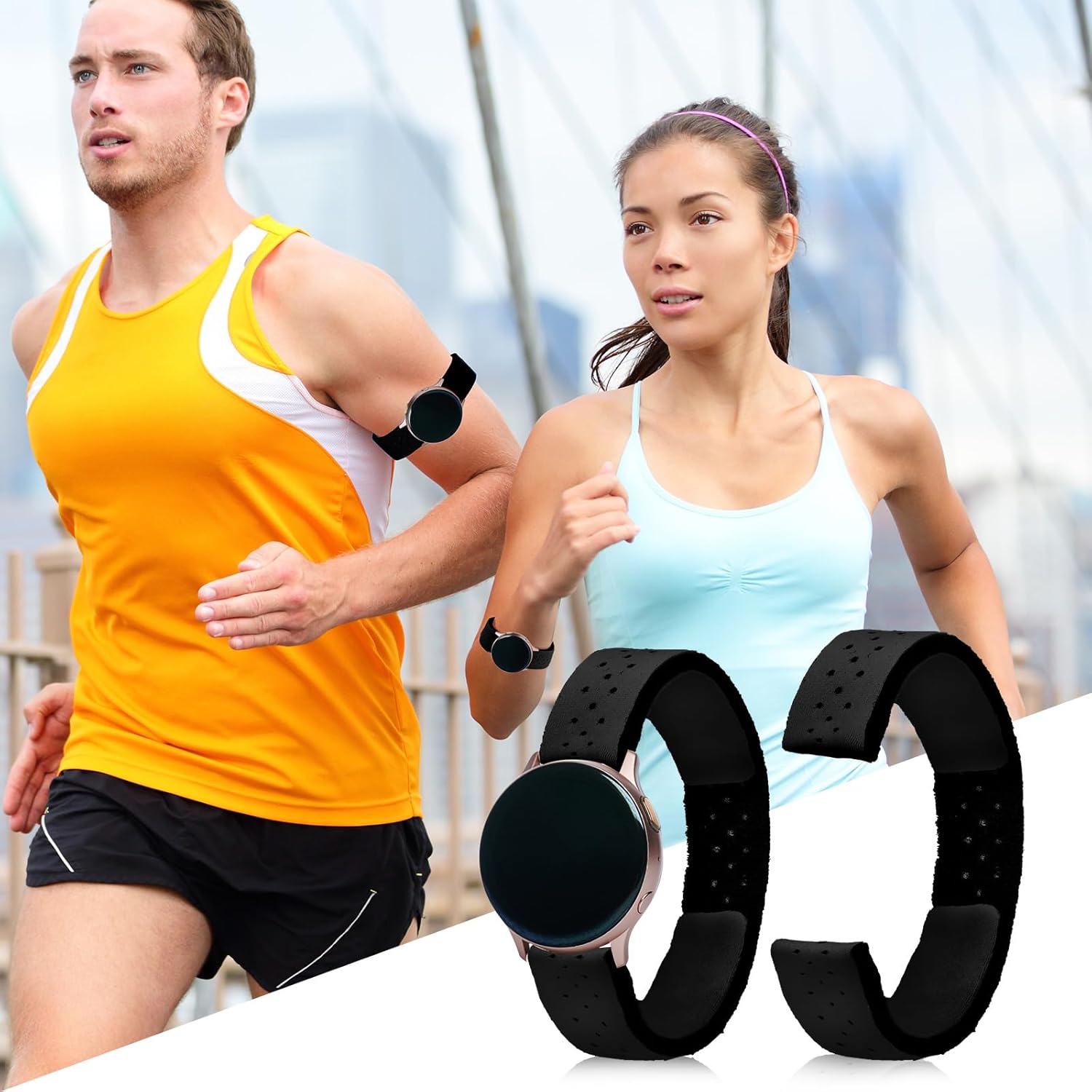 Oudain 4 Pcs Heart Rate Monitor Replacement Strap Band, Soft Heart Rate Monitor Armband Strap, Theory Fitness Adjustable(0.8 x 14.2 Inch,Black) - Image 4