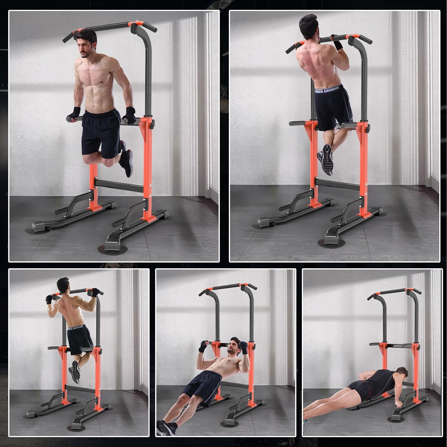 Z ZHICHI Pull Up Dip Station For Home Gym Strength Training Fitness Workout Station Chin-Ups Push-Ups Pull-Ups Dip-Ups 330LBS T055CDC - Image 7