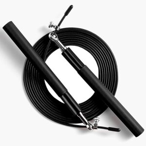 Speed Jump Rope – 360° Swivel Ball Bearing – Adjustable steel coated rope-Aluminum Anti Skipping Handle -Fitness Training Boxing Sports Exercises -Suitable for Kids and Adults