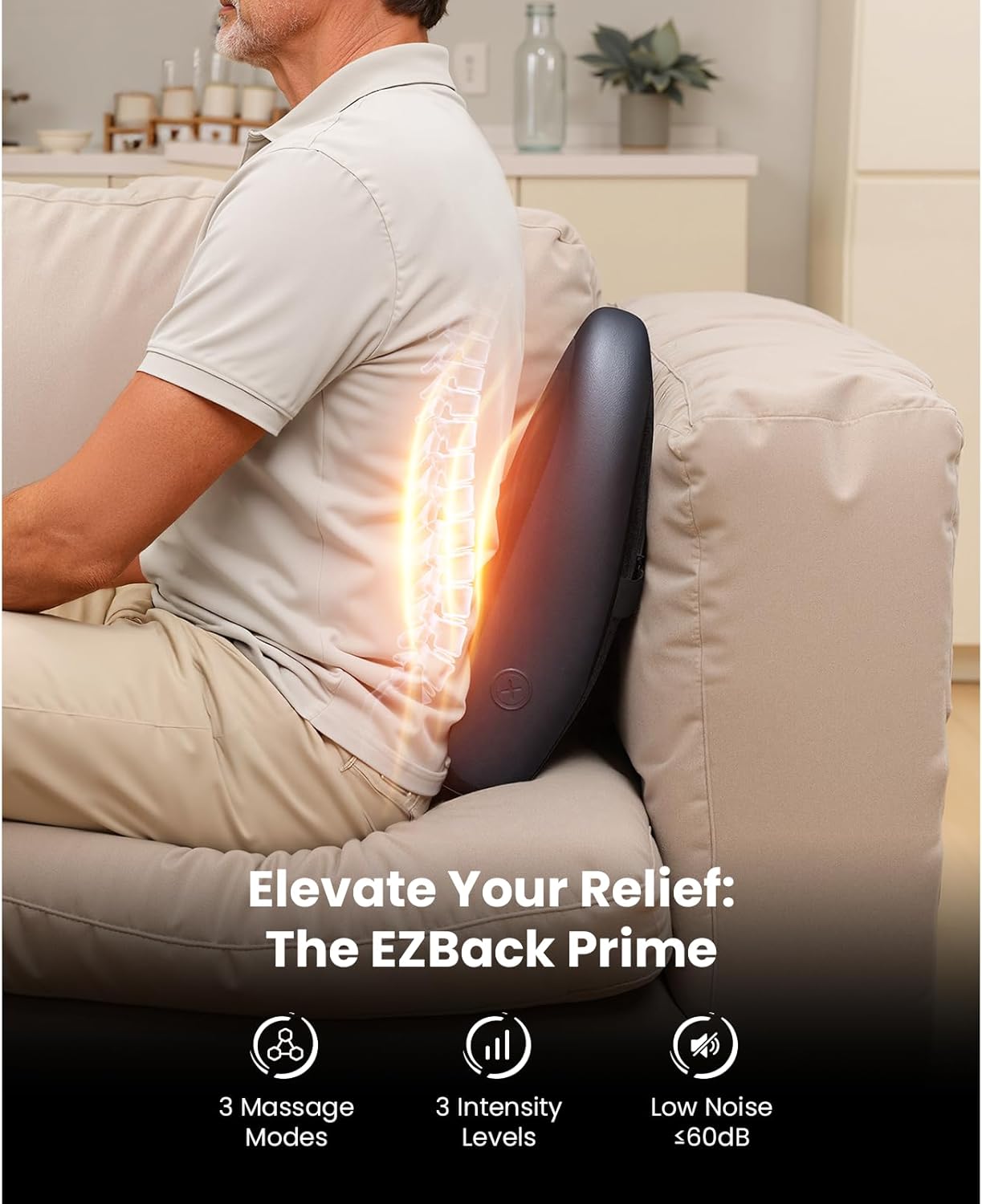 BOB AND BRAD Back Massager for Pain Relief Deep FSA Eligible HSA Eligible EZBack Prime Corded Design Shiatsu Neck and Back Massager with Heat for Back,Shoulders,Body Muscle Tissue Gifts for Women Men - Image 2