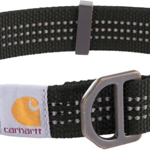 Carhartt Nylon Webbing Dog Collar, Fully Adjustable W/Durable Side Release Buckle and Reflective Stitching, Black, Medium