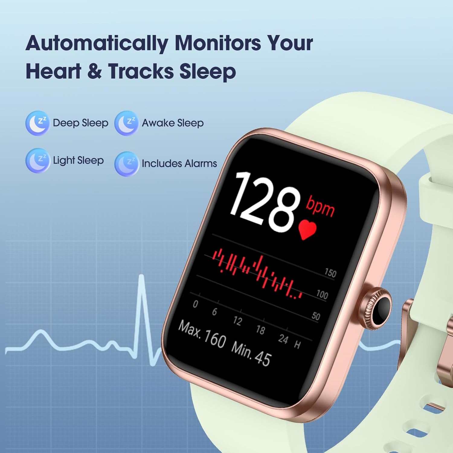 LIVIKEY Smart Watch, Fitness Tracker with Heart Rate Monitor, Blood Oxygen, Sleep Tracking, 41mm Smartwatch Waterproof with Pedometer for Women Men Watch Compatible with Android iOS Phones - Image 3