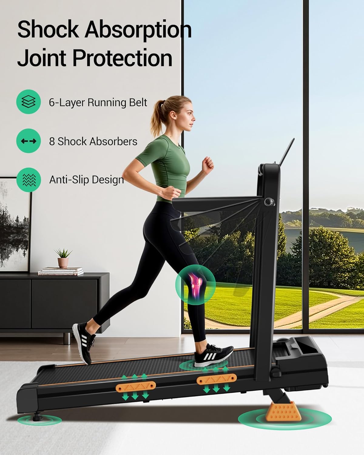 4-in-1 Walking Pad Treadmill with 15% Incline, Quiet Under Desk Treadmills for Home & Office, Compact Foldable Treadmill with Handles and 2.5HP Brushless, 330 LBS Capacity - Image 5