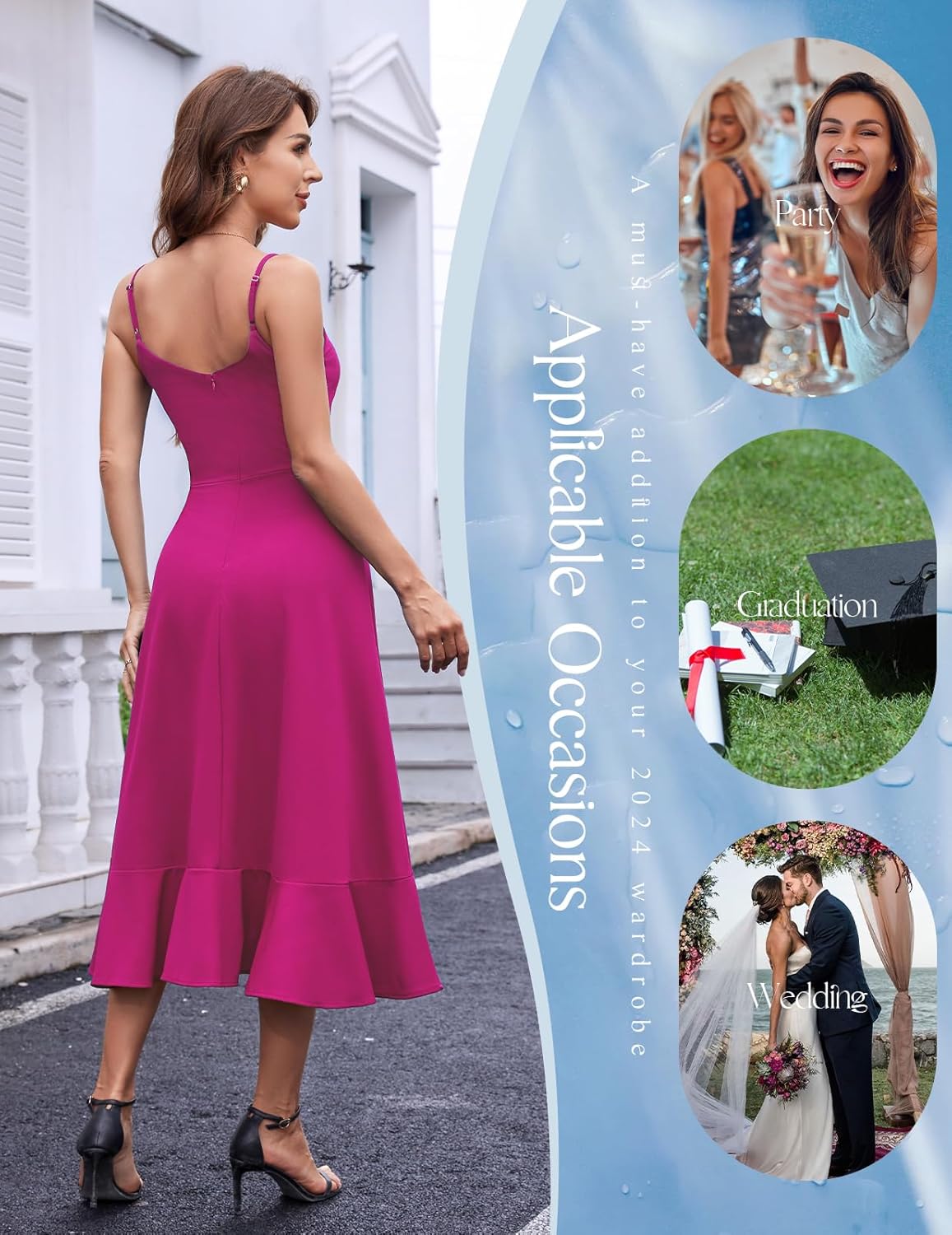 DRESSTELLS Women's Cocktail Dresses, Formal Wedding Guest Graduation Party High Low Dress - Image 5