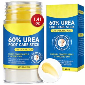 60% Urea Cream Stick with 2% Salicylic Acid, Maximum Strength Foot Care Balm, Callus Remover & Exfoliating Moisturizer for Dry Cracked Feet, Heels, Hands, Knees Elbow & Skin