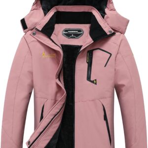 MOERDENG Women’s Waterproof Ski Jacket Warm Winter Snow Coat Mountain Windbreaker Hooded Raincoat Jacket