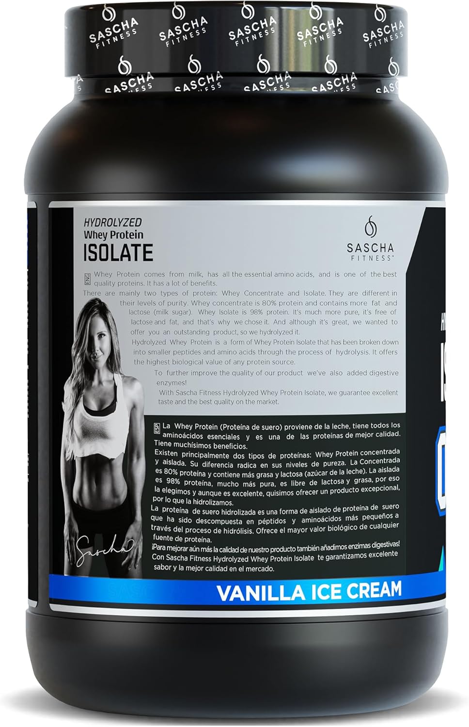 SASCHA FITNESS Hydrolyzed Whey Protein Isolate,100% Grass-Fed (2 Pounds, Vanilla) - Image 3