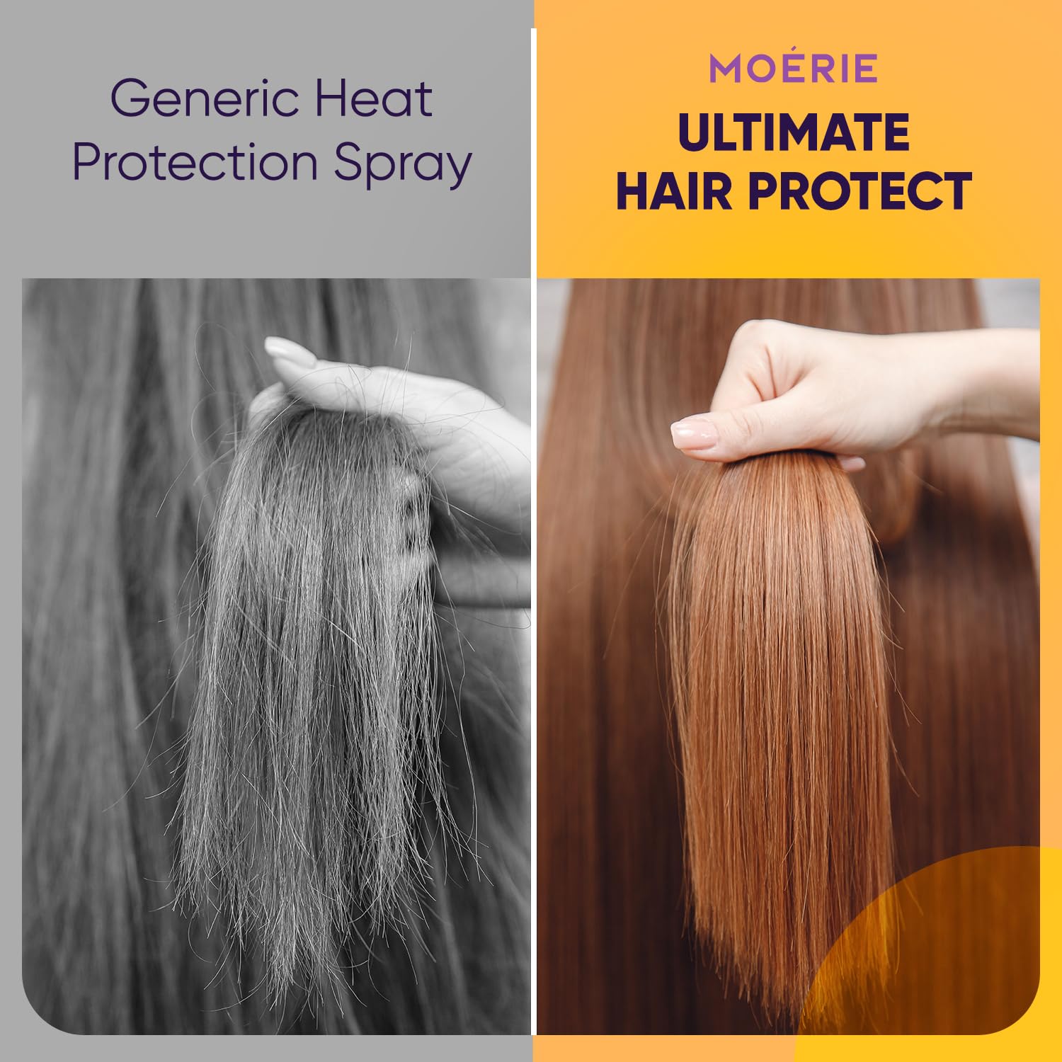 Moerie Hair Heat Protectant Spray – Thermal Protection Mist up to 450°F – Lightweight Anti-Frizz Heat Protector for Flat Iron, Curling Iron & Blow Dryer – Safe for All Hair Types - Image 6