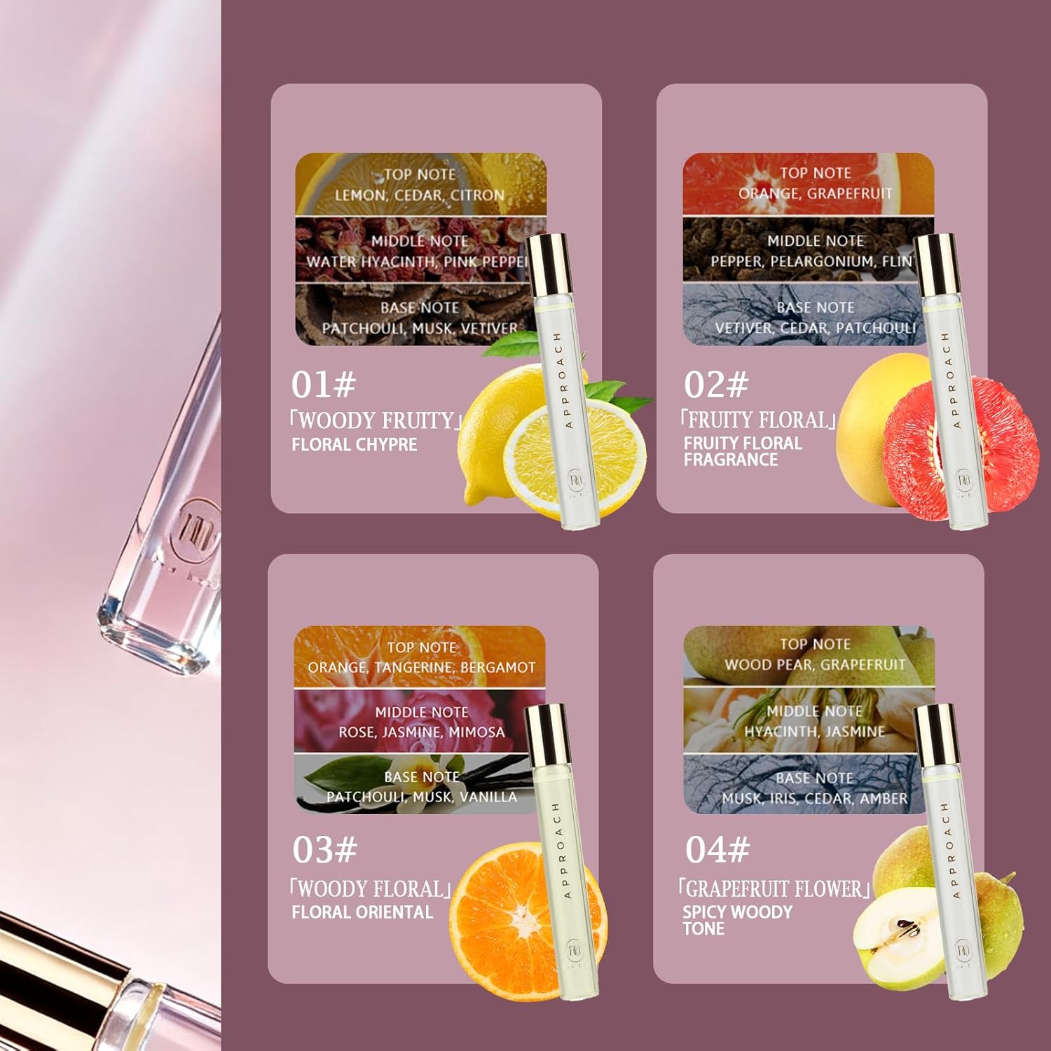 Roll-on Perfumes for Women & Men 10ml, Long-Lasting Pheromones Fragrances, Travel Size, Rollerball Perfume Oil - Orange, Musk, Jasmine, Rose, Mimosa & Vanilla, Your Gift for Christmas Fragrance - Image 3
